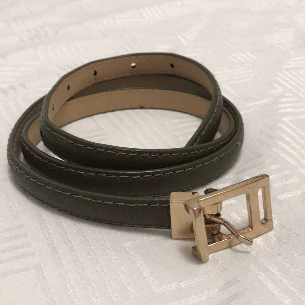 Army green skinny belt